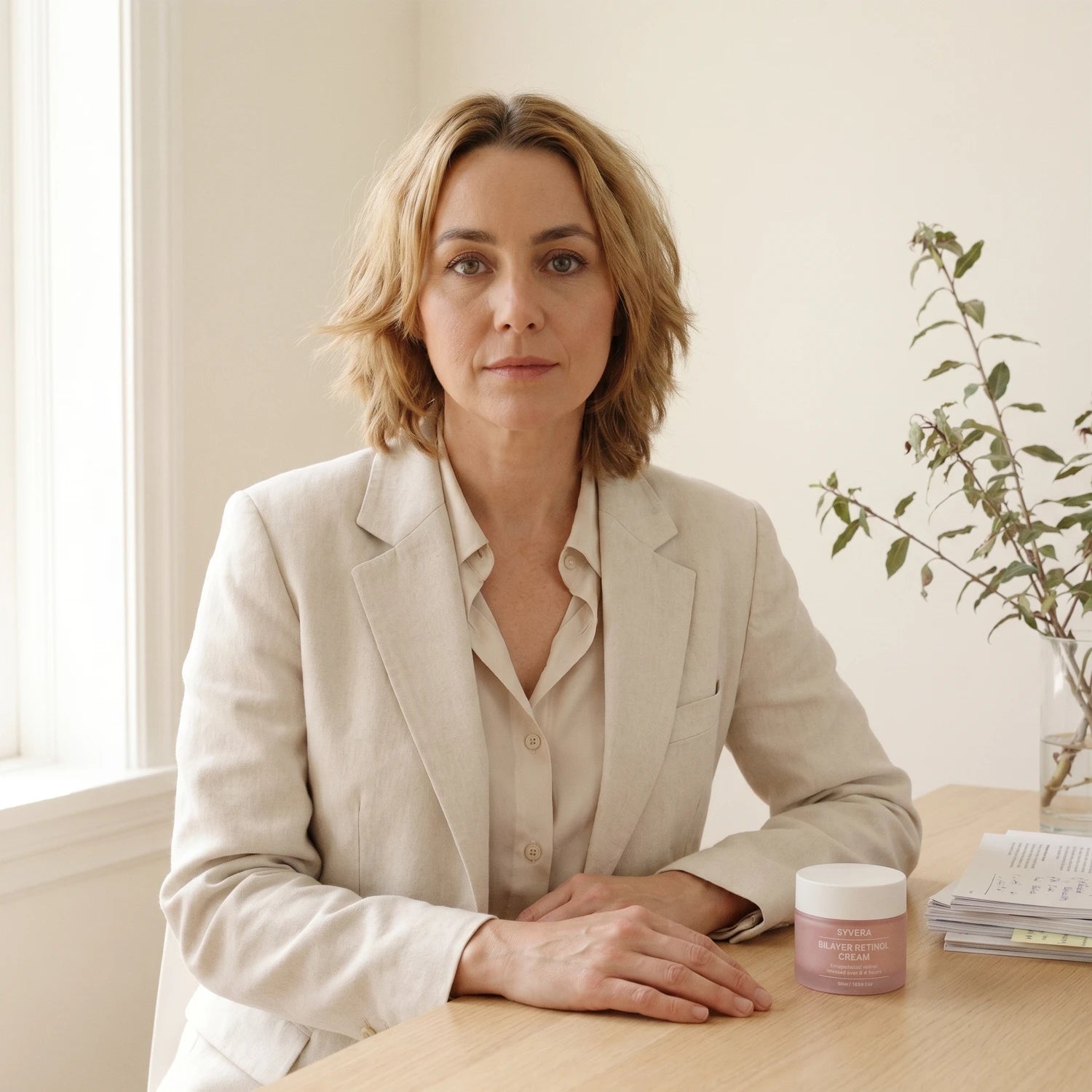 Maya Henriksen, cosmetic chemist · 12+ years Korean OEM · with SYVERA Bilayer Retinol Cream